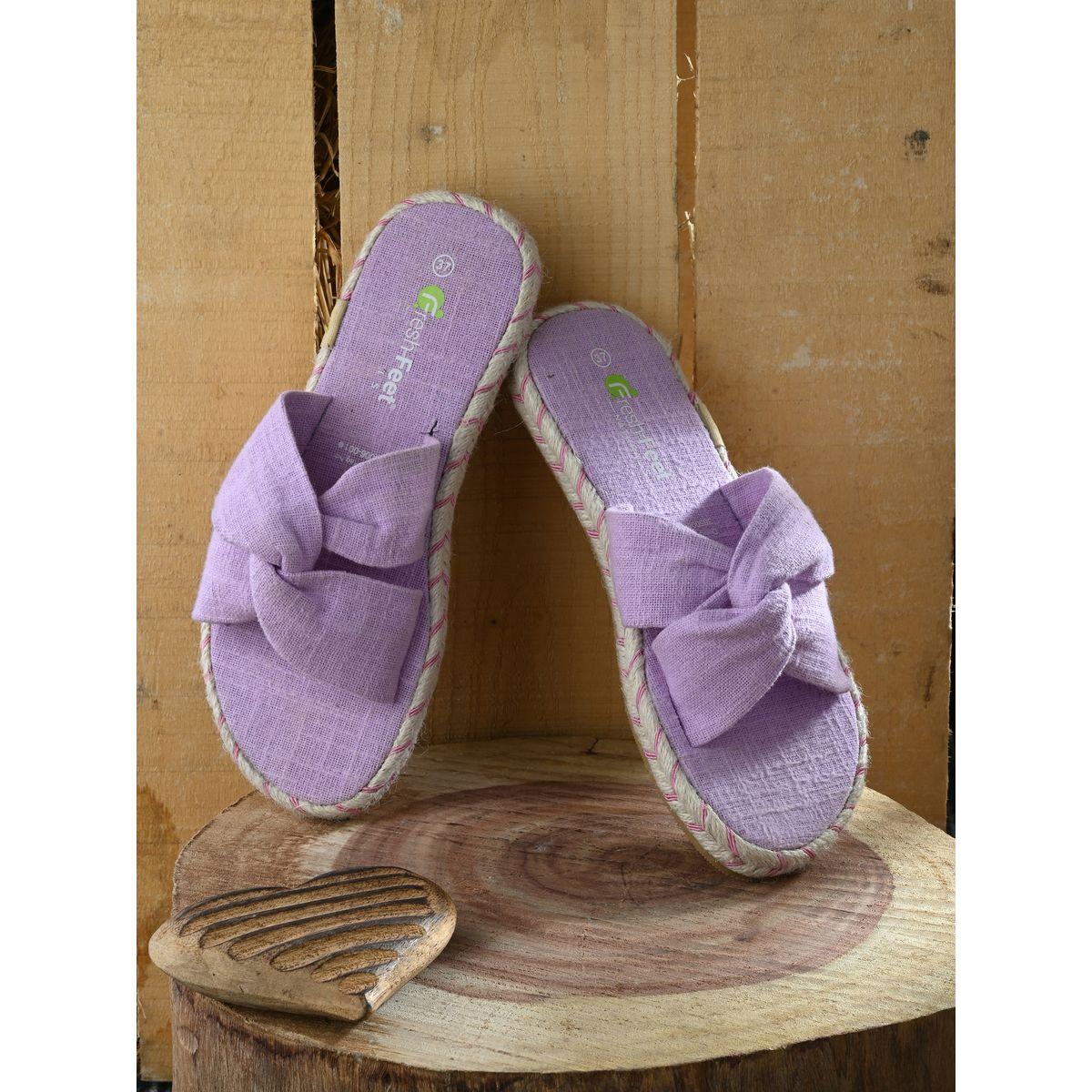 Fresh Feet X Styli  Frayed Bow Detail Open Toe Flat Sandal-women-shoes-sandals-flats-image-1