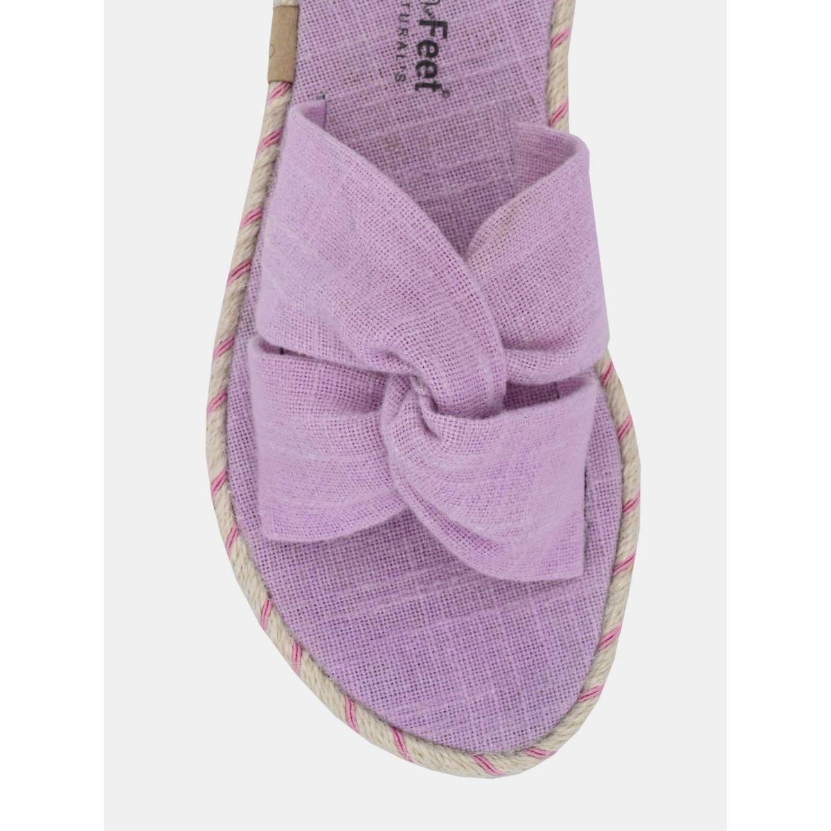 Fresh Feet X Styli  Frayed Bow Detail Open Toe Flat Sandal-women-shoes-sandals-flats-image-2