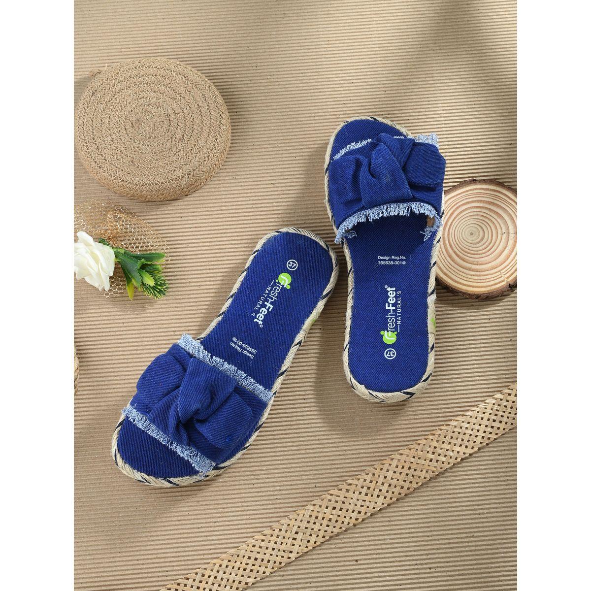Fresh Feet X Styli  Frayed Bow Detail Open Toe Flat Sandal-women-shoes-sandals-flats-image-1