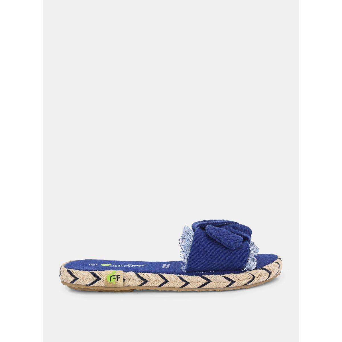 Fresh Feet X Styli  Frayed Bow Detail Open Toe Flat Sandal-women-shoes-sandals-flats-image-4