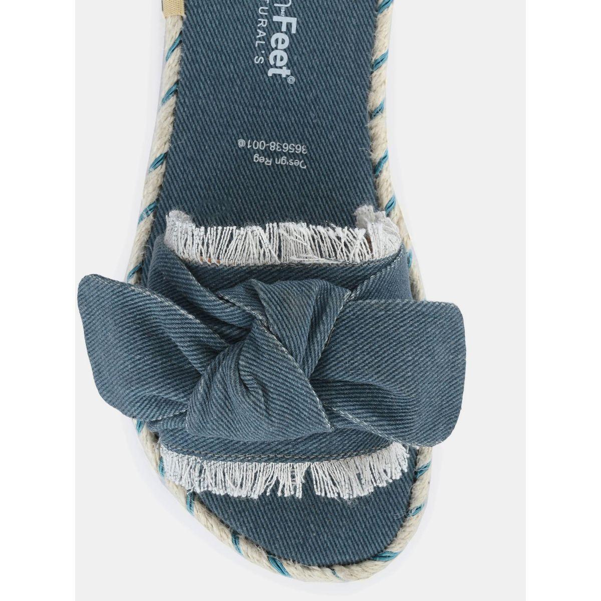 Fresh Feet X Styli  Frayed Bow Detail Open Toe Flat Sandal-women-shoes-sandals-flats-image-3