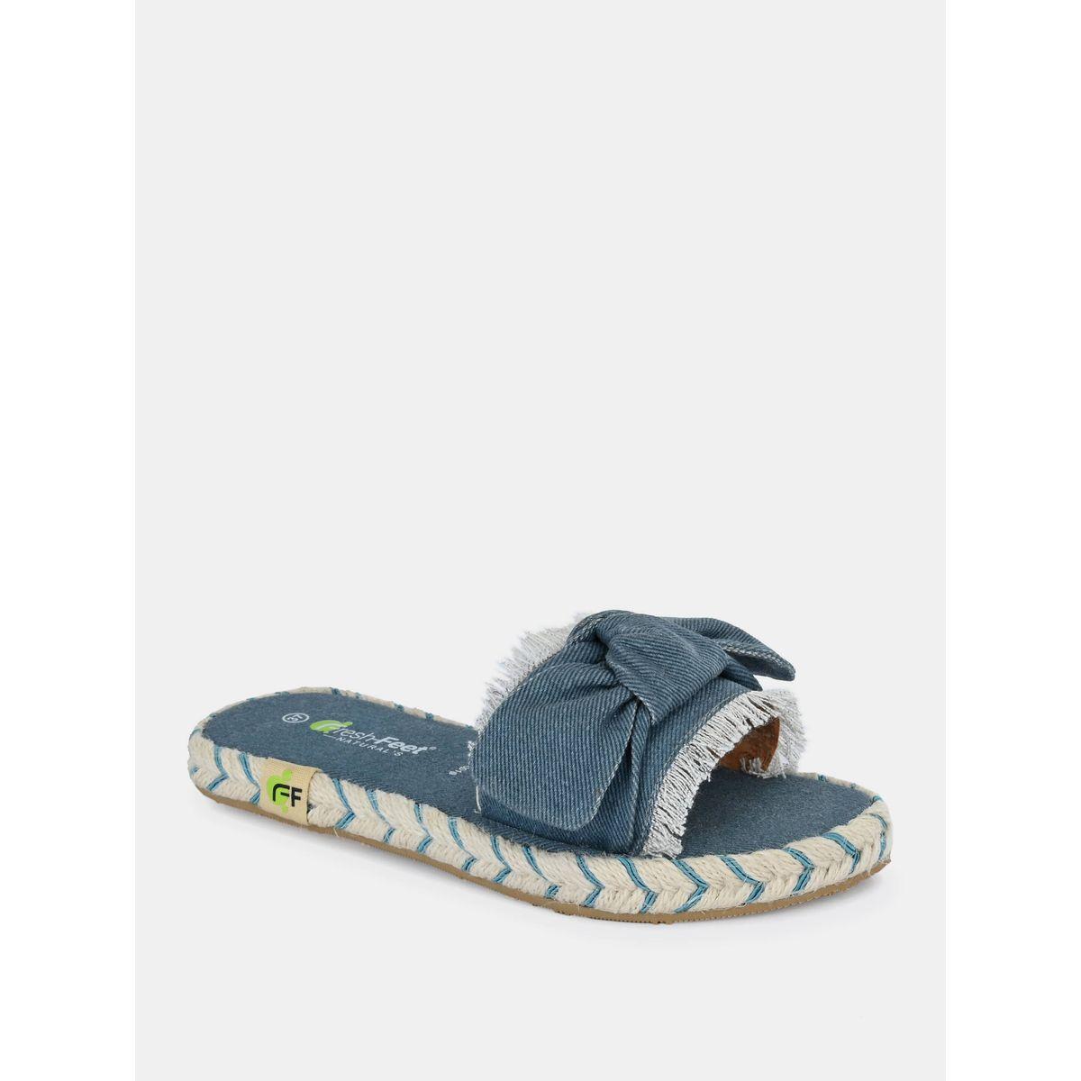 Fresh Feet X Styli  Frayed Bow Detail Open Toe Flat Sandal-women-shoes-sandals-flats-image-5