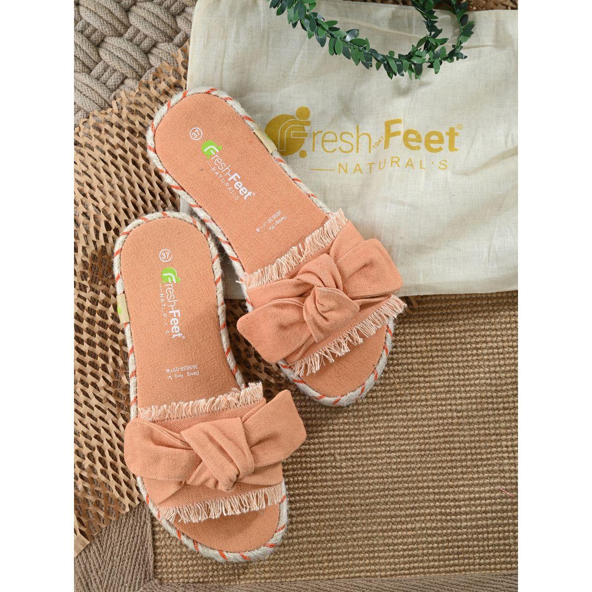 Fresh Feet X Styli  Frayed Bow Detail Open Toe Flat Sandal-women-shoes-sandals-flats-image-1