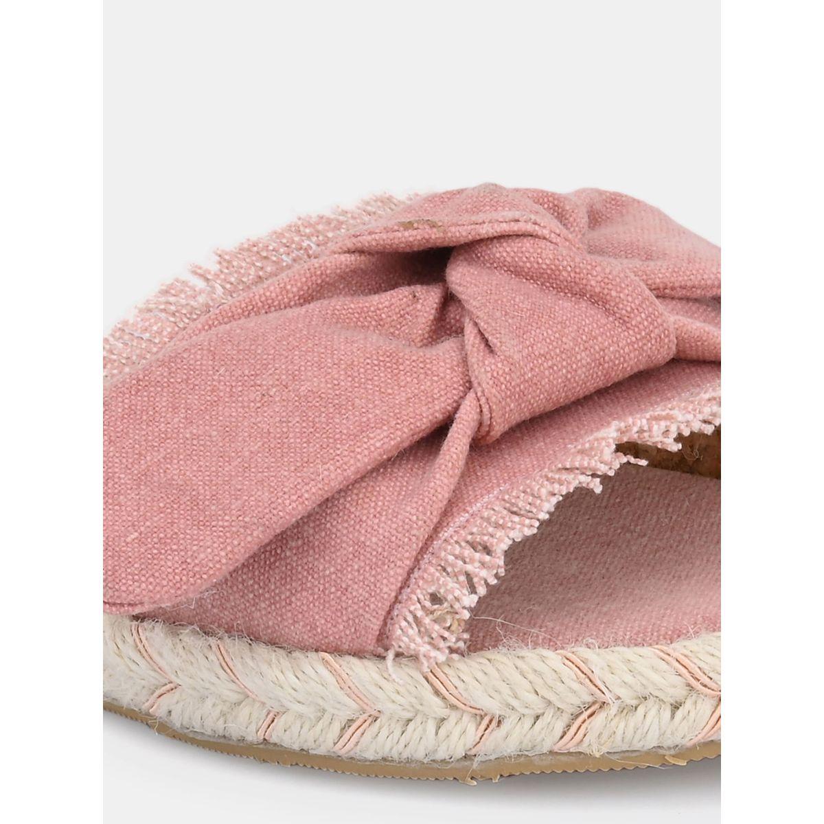 Fresh Feet X Styli  Frayed Bow Detail Open Toe Flat Sandal-women-shoes-sandals-flats-image-3