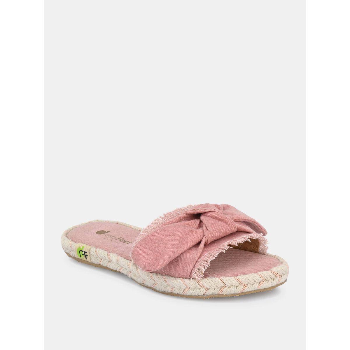Fresh Feet X Styli  Frayed Bow Detail Open Toe Flat Sandal-women-shoes-sandals-flats-image-5