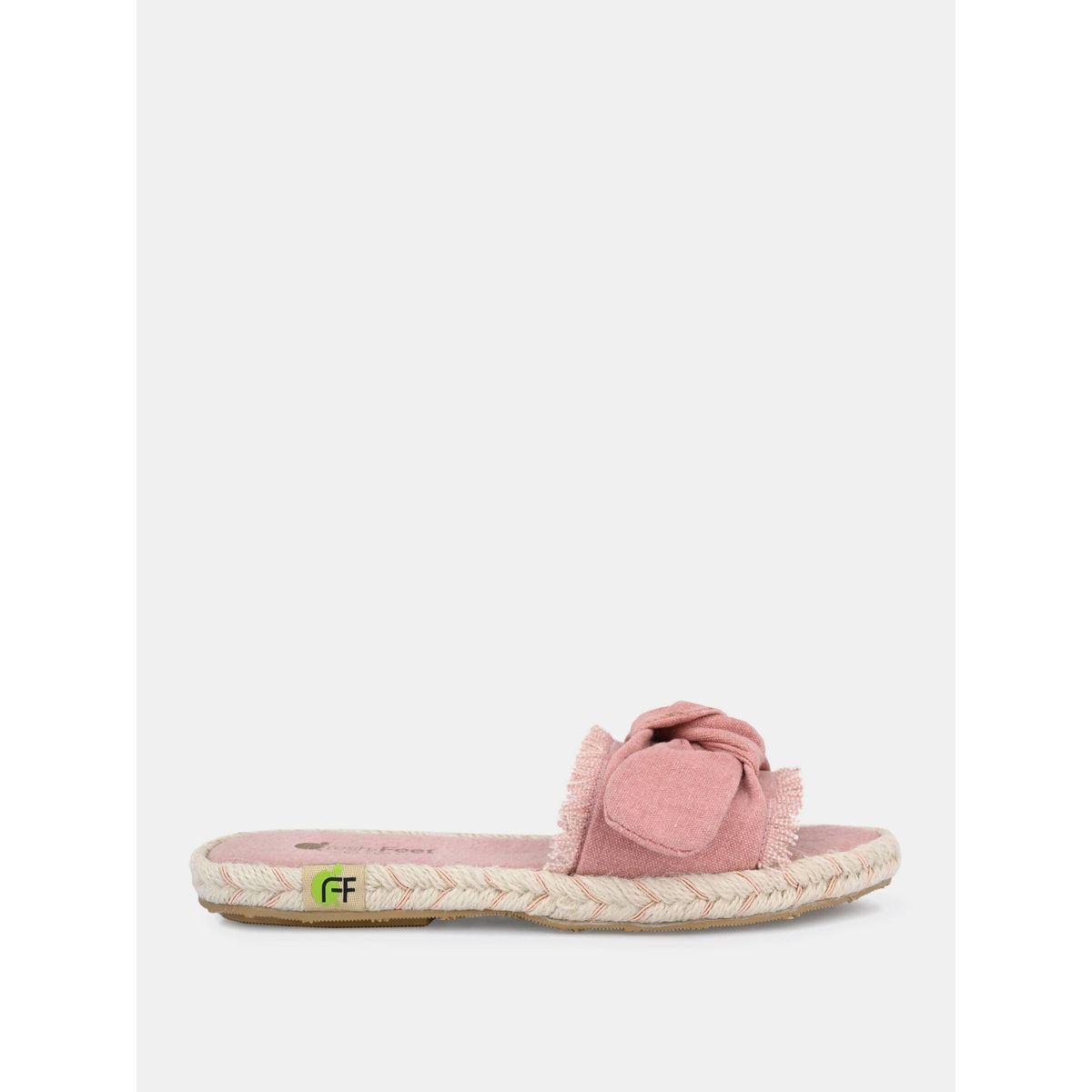 Fresh Feet X Styli  Frayed Bow Detail Open Toe Flat Sandal-women-shoes-sandals-flats-image-6