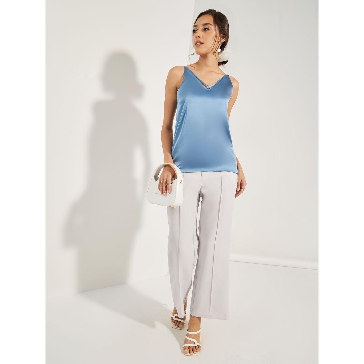 Styli Solid Satin Cami with Adjustable Strap-women-clothing-tshirts-image-2