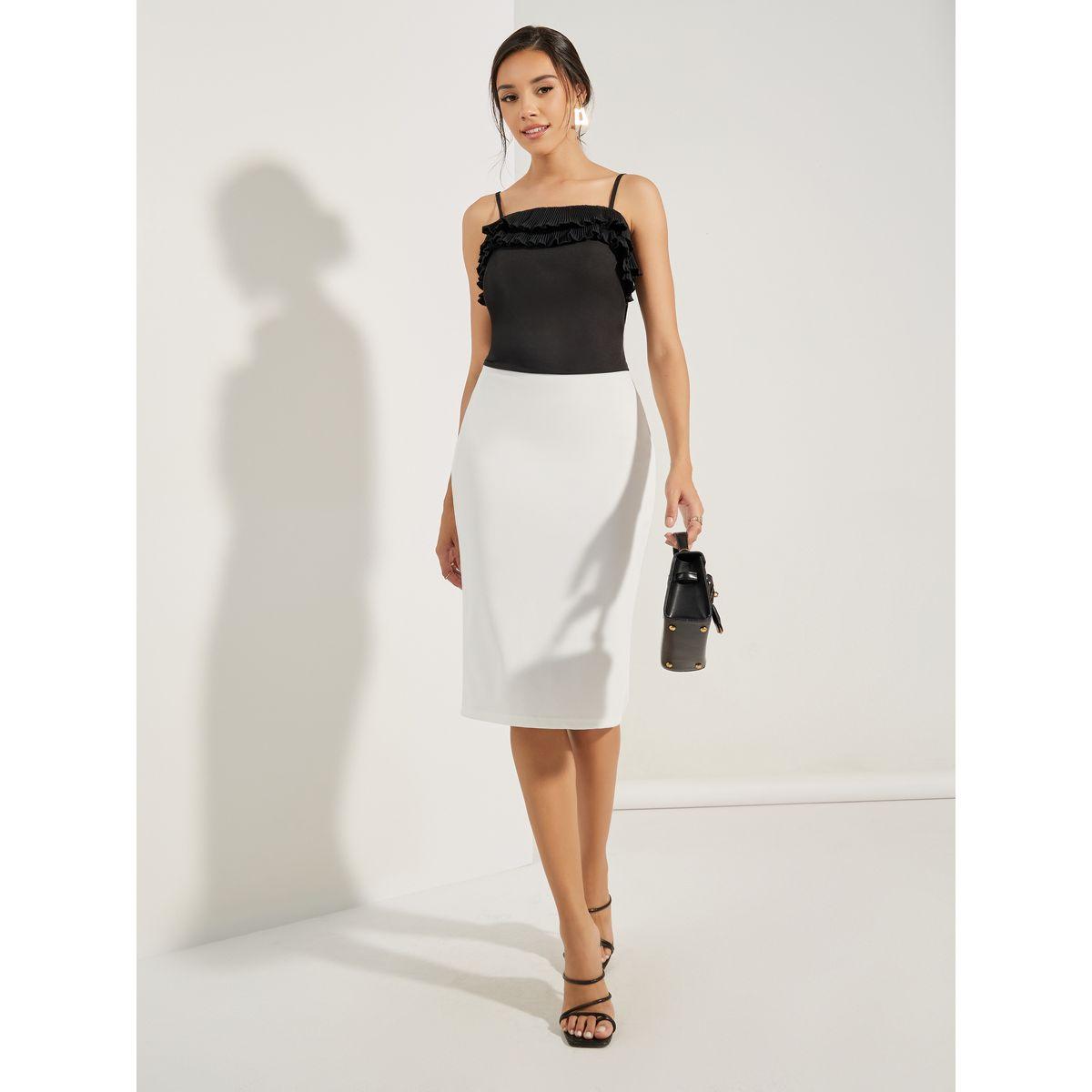 Styli Solid Woven Cami with Ruffle Detail-women-clothing-tshirts-image-2