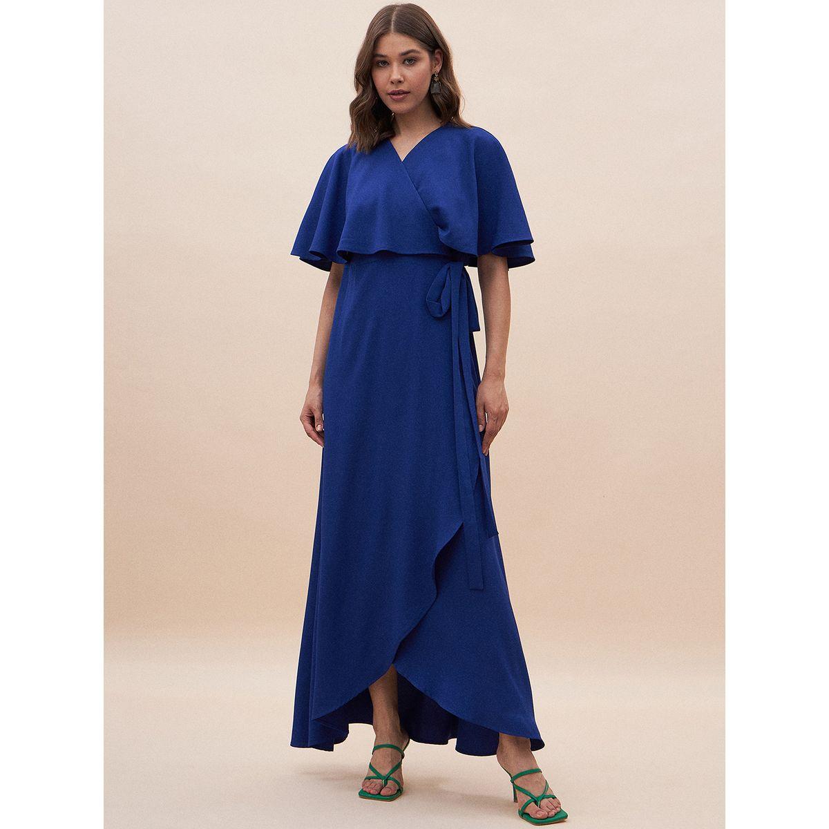 Femmella X Styli  Solid Wrap Front Maxi Dress-women-clothing-dresses-image-1