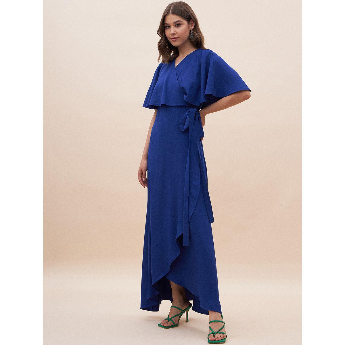 Femmella X Styli  Solid Wrap Front Maxi Dress-women-clothing-dresses-image-2