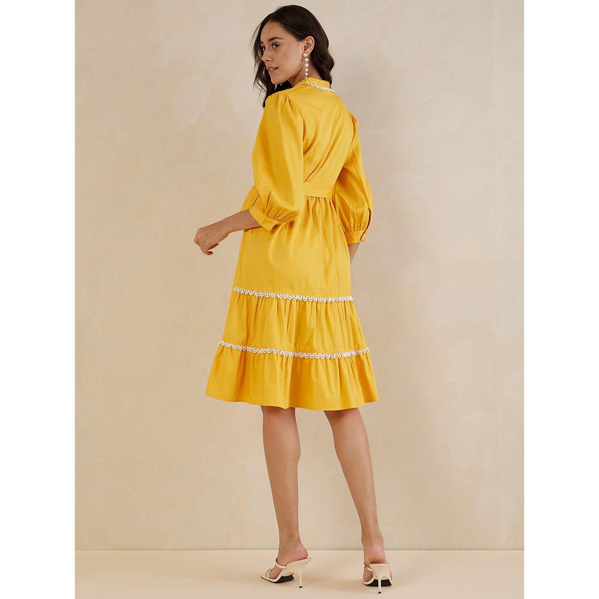 فستان بطول الركبة مع كسرات وحزام خصر-women-clothing-dresses-image-3