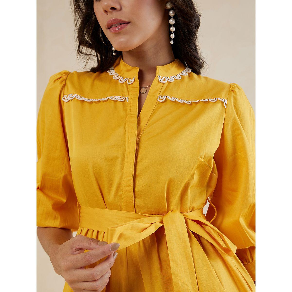 فستان بطول الركبة مع كسرات وحزام خصر-women-clothing-dresses-image-5