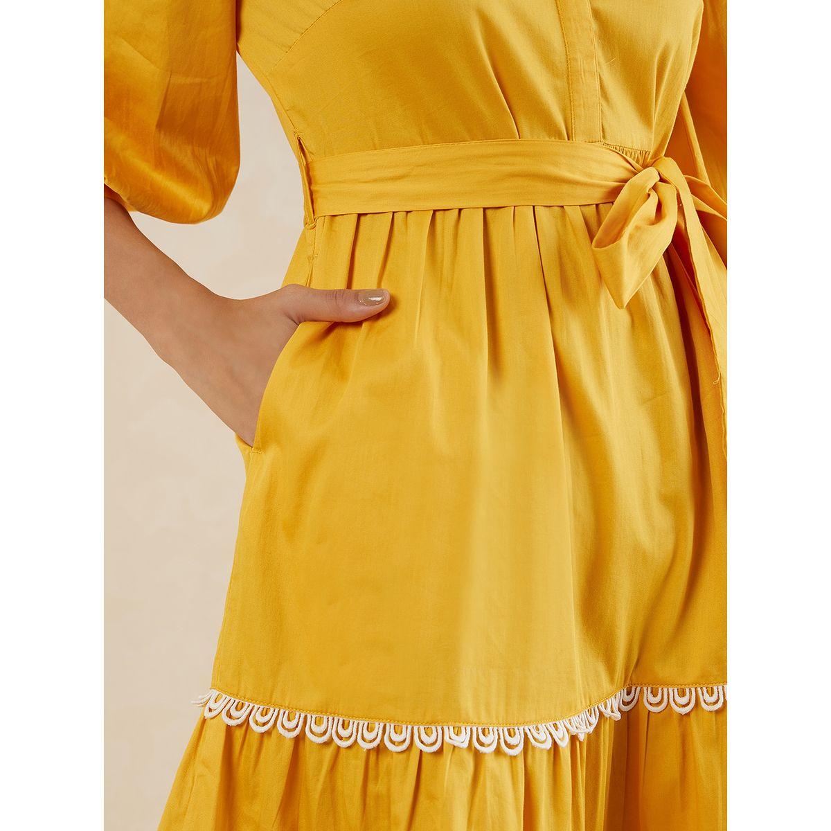 فستان بطول الركبة مع كسرات وحزام خصر-women-clothing-dresses-image-8
