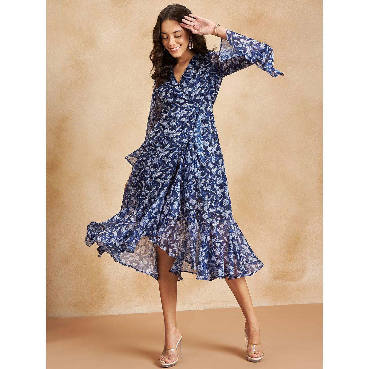 Femmella Floral Print Wrap Midi Dress-women-clothing-dresses-image-2