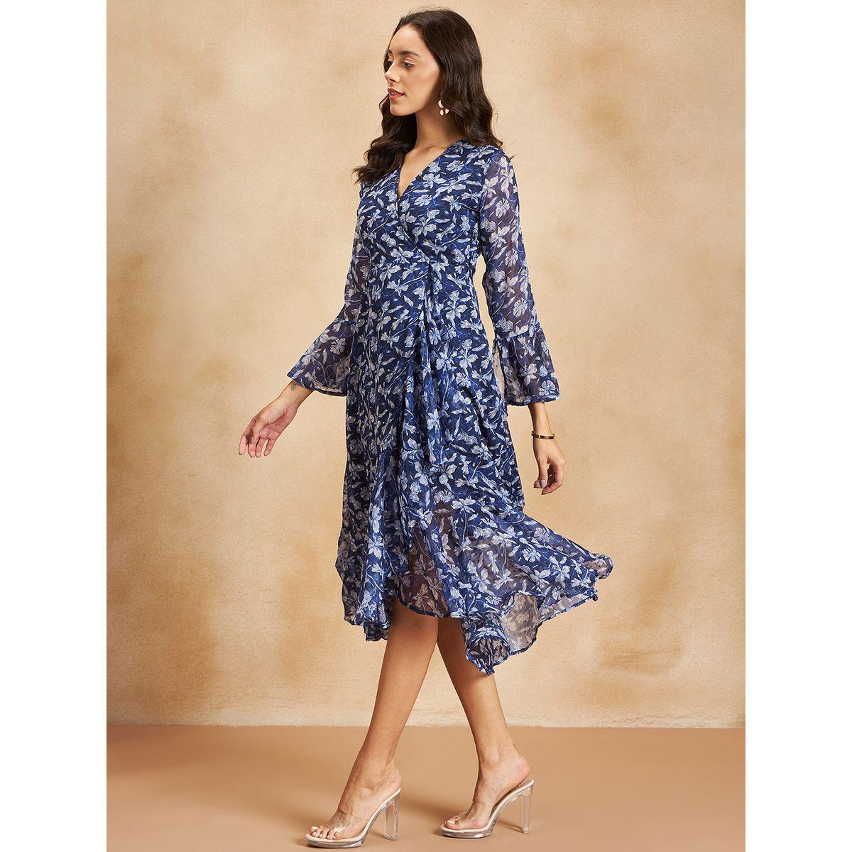 فستان ميدي مطبع بزهور ونمط لف-women-clothing-dresses-image-4