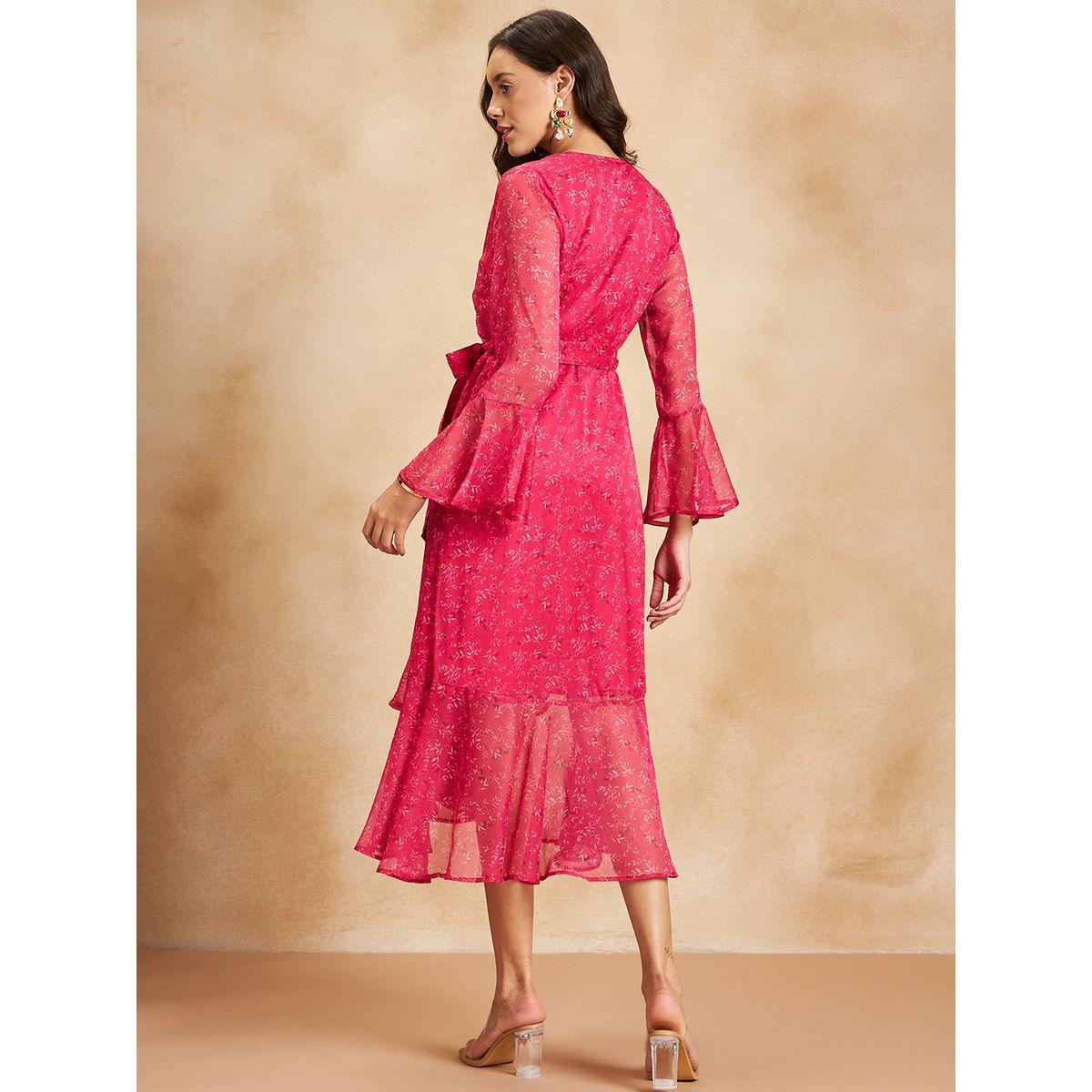 Femmella All Over Print Wrap Midi Dress with Long Sleeves-women-clothing-dresses-image-4