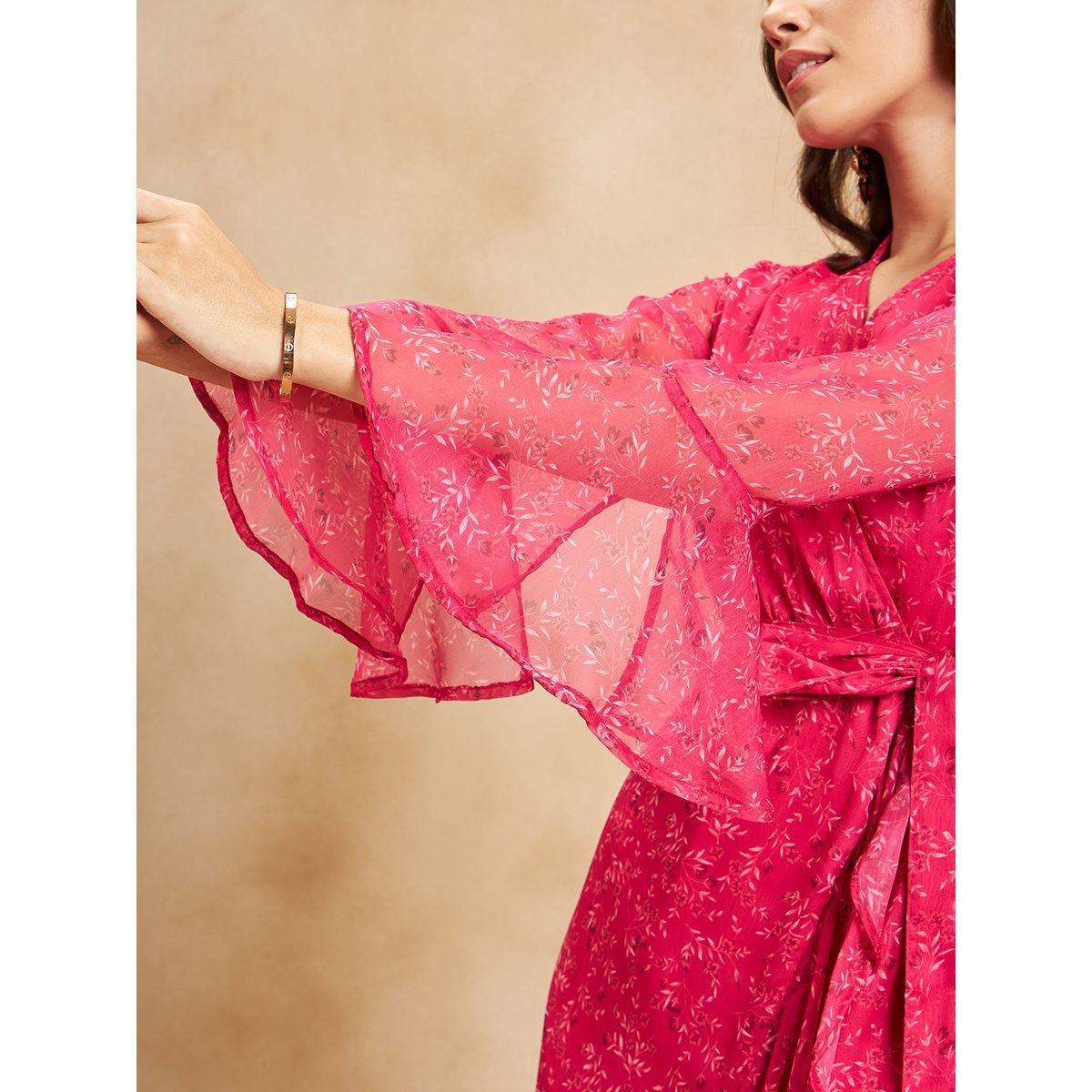فستان ميدي بنمط لف واكمام طويلة-women-clothing-dresses-image-6