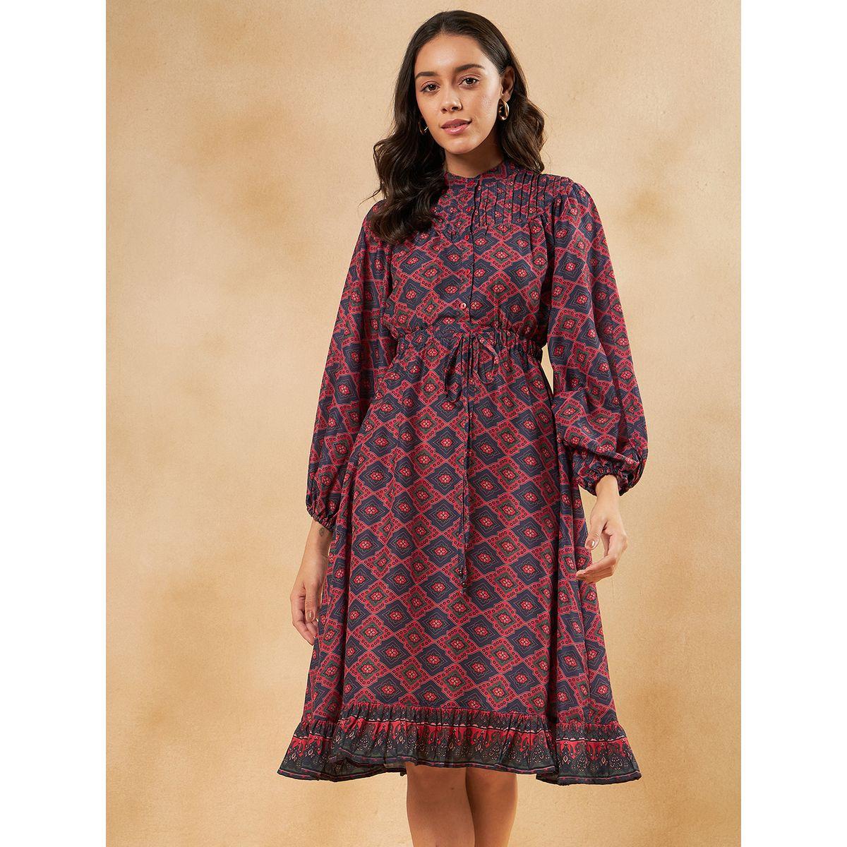 فستان بطول الركبة مع رباط خصر فِميلا × ستايلي-women-clothing-dresses-image-4