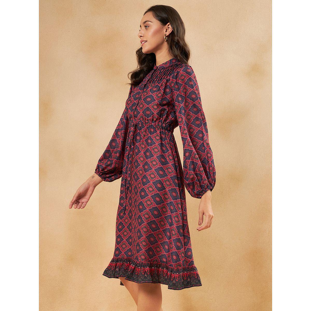 فستان بطول الركبة مع رباط خصر فِميلا × ستايلي-women-clothing-dresses-image-5