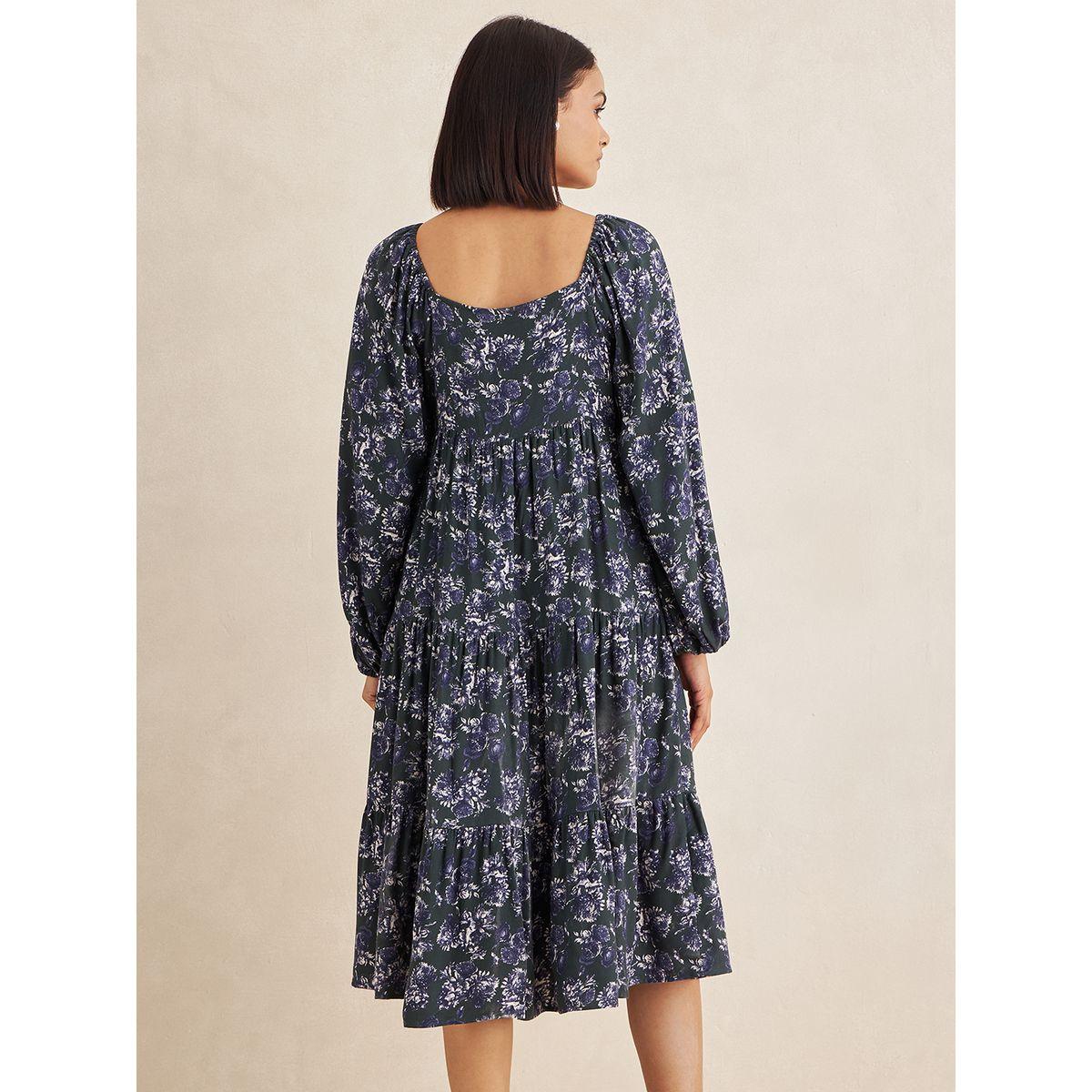 Femmella X Styli  All Over Floral Print Tiered Midi Dress with Sweetheart Neck-women-clothing-dresses-image-7