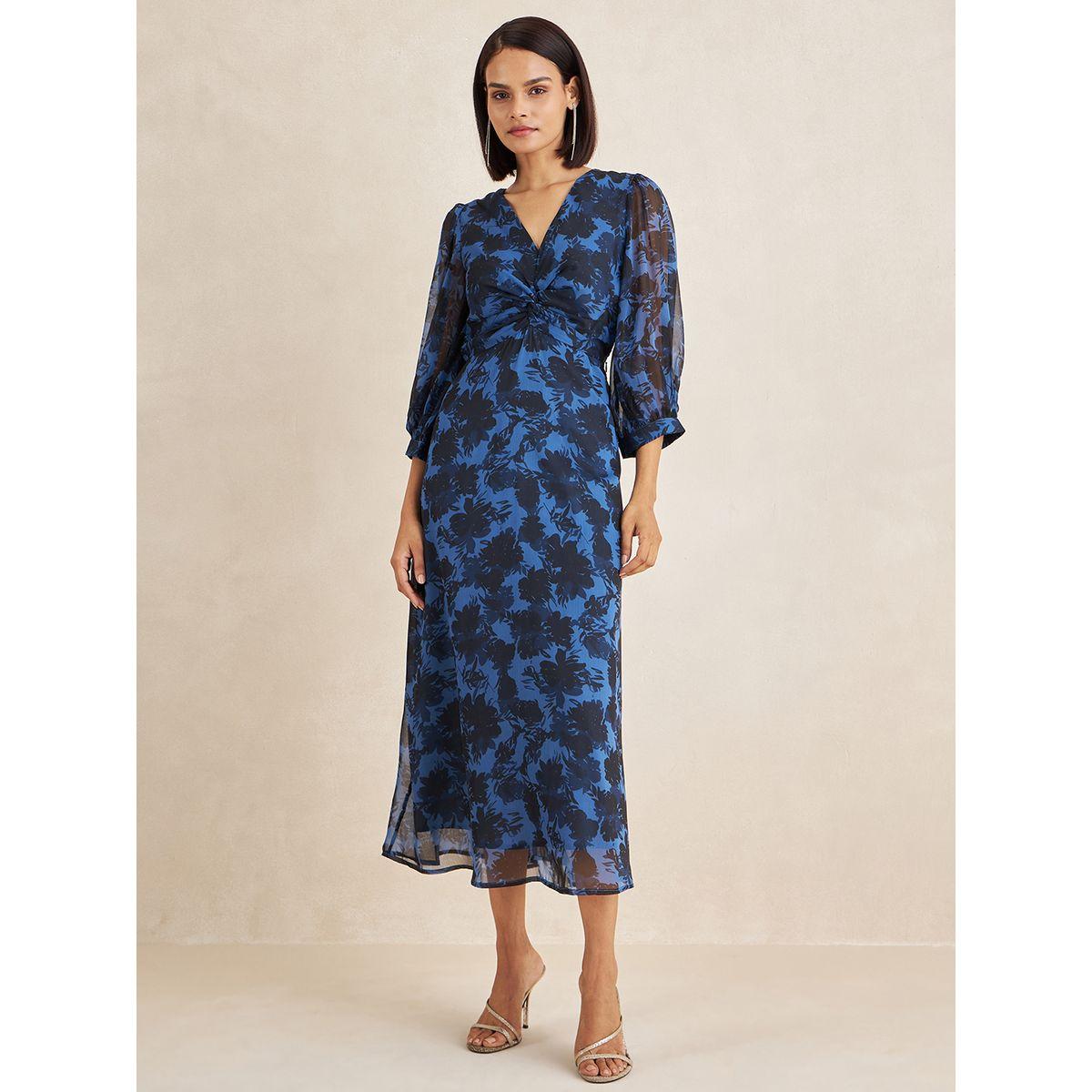 فستان ميدي مطبع بالكامل بطبعة زهور-women-clothing-dresses-image-1