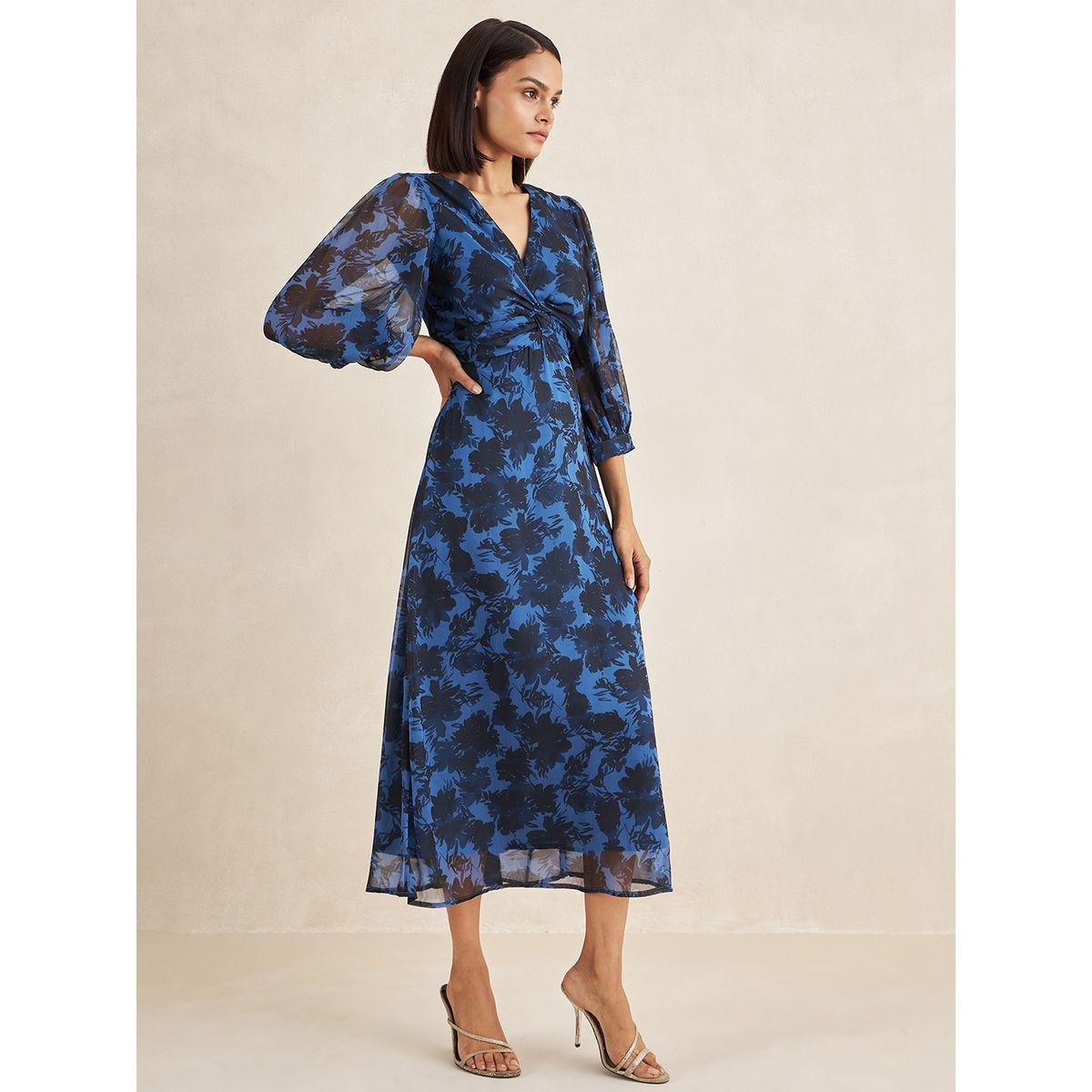 فستان ميدي مطبع بالكامل بطبعة زهور-women-clothing-dresses-image-2