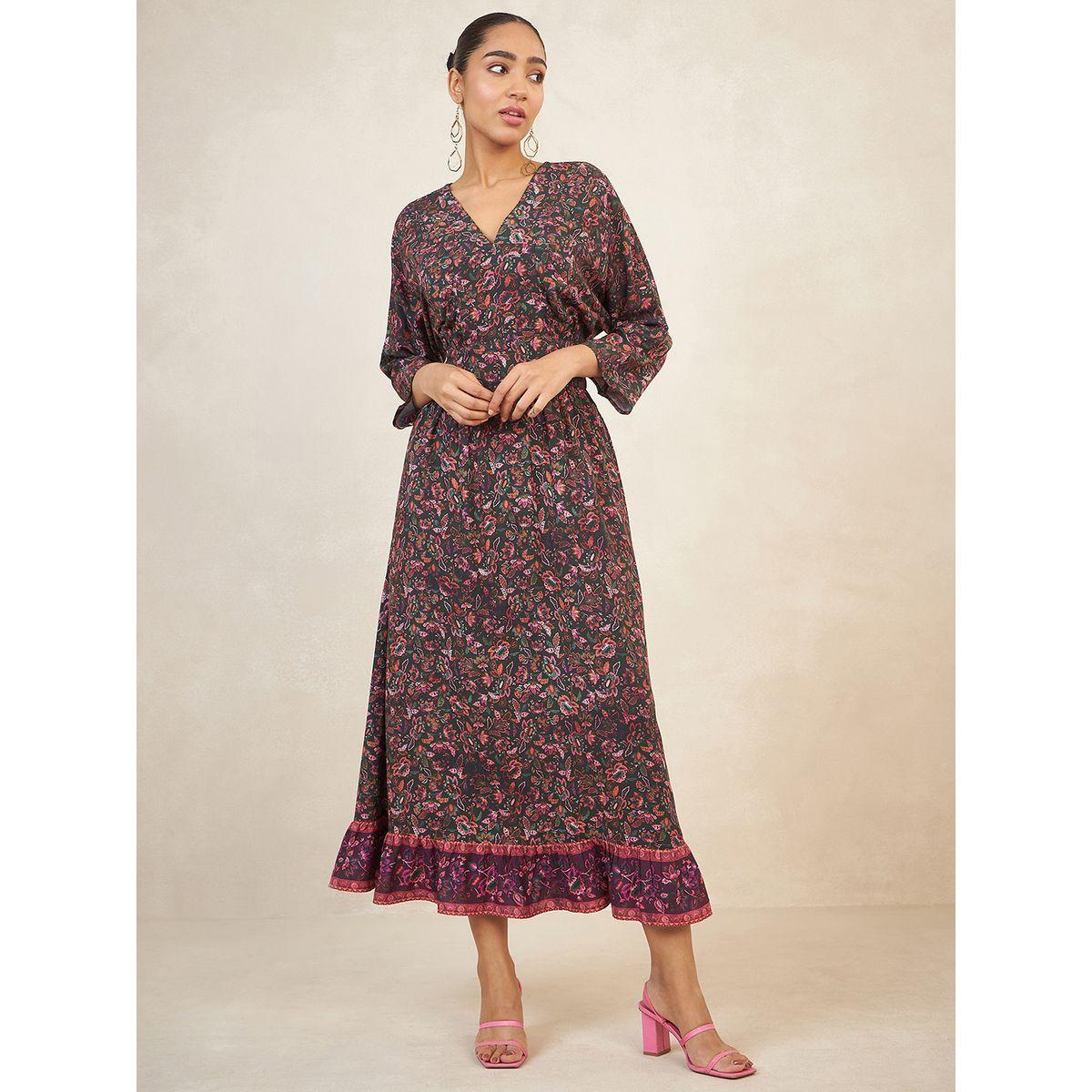Femmella Floral Print A-Line Maxi Dress-women-clothing-dresses-image-1
