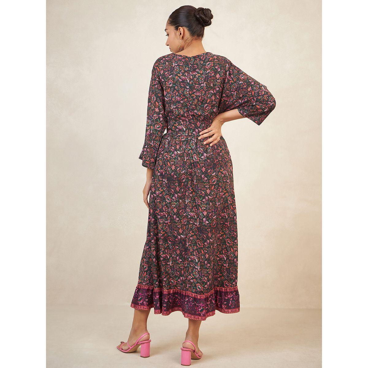 Femmella Floral Print A-Line Maxi Dress-women-clothing-dresses-image-4
