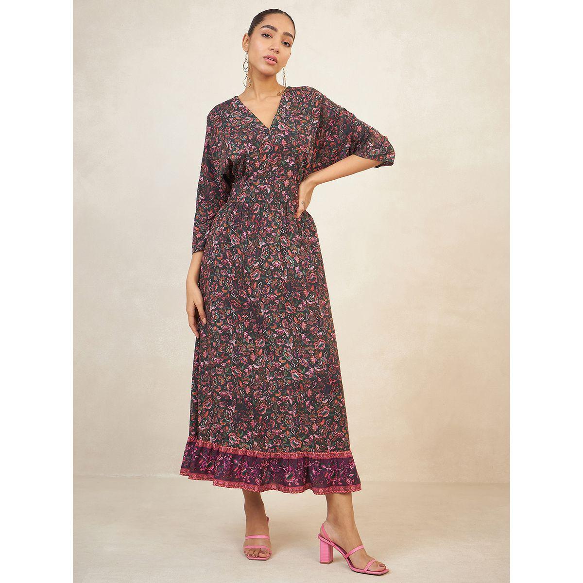 فستان طويل مطبع بطبعة زهور-women-clothing-dresses-image-5