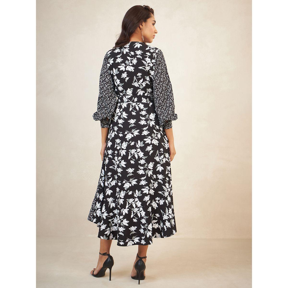 فستان ميدي بنمط لف واكمام طويلة فِميلا × ستايلي-women-clothing-dresses-image-4
