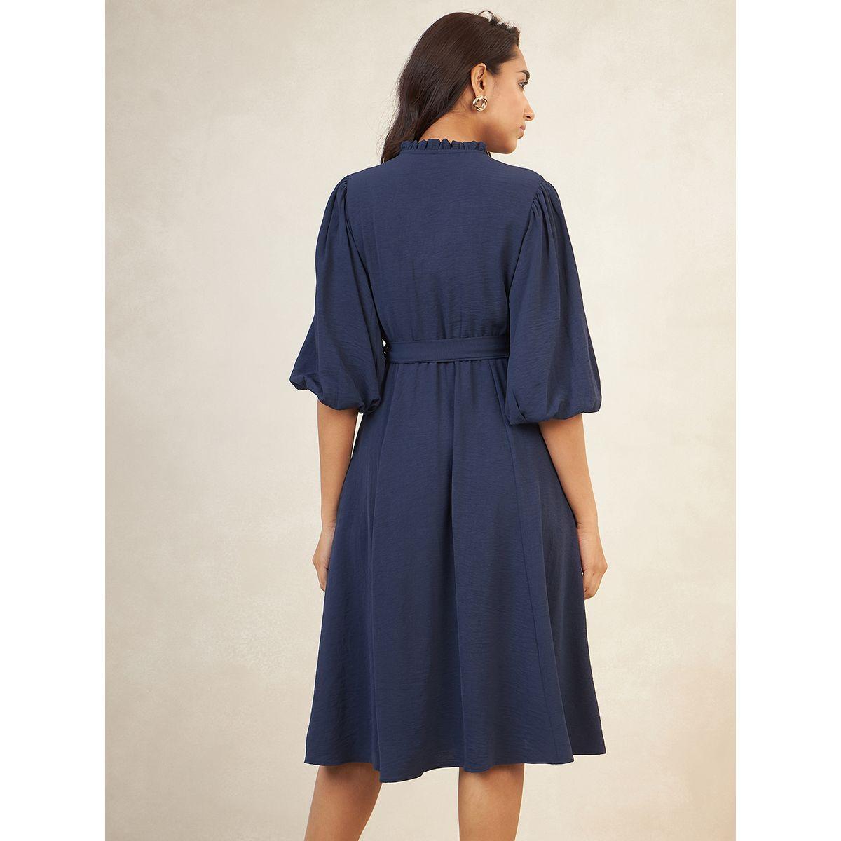 Femmella Crinkle Detail A-Line Midi Wrap Dress-women-clothing-dresses-image-5