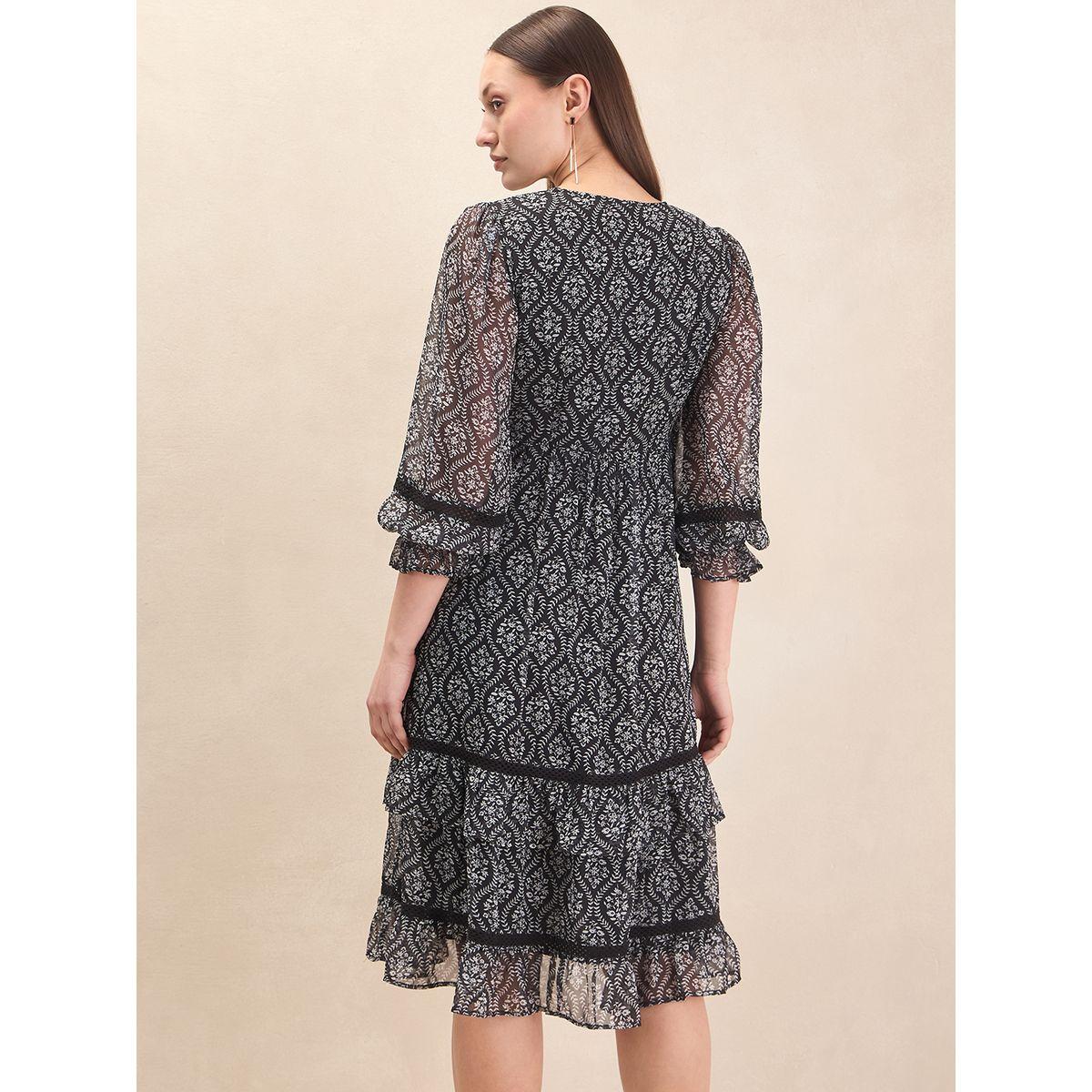 فستان ميدي بكسرات وطبعة زهور مع جيب-women-clothing-dresses-image-5
