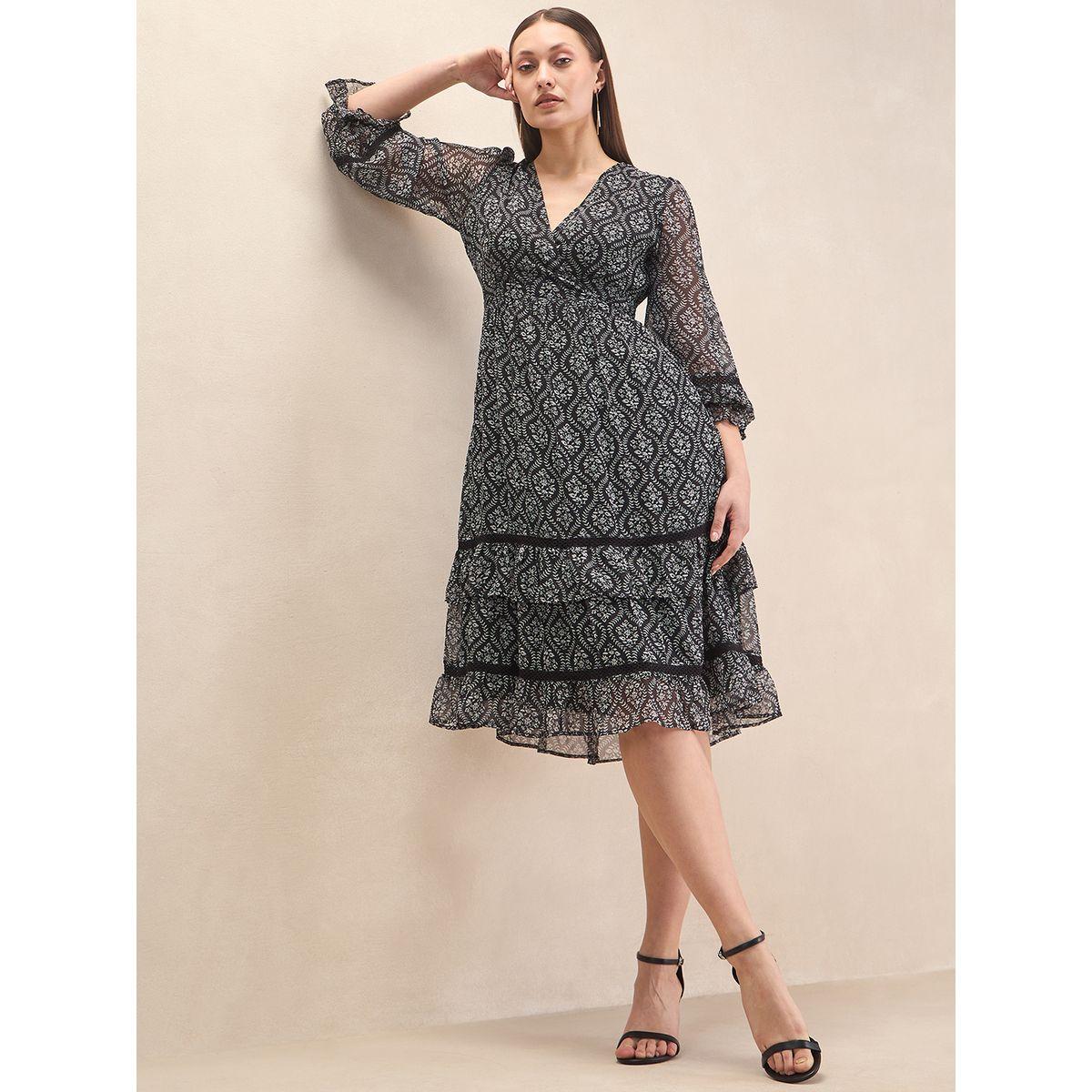 فستان ميدي بكسرات وطبعة زهور مع جيب-women-clothing-dresses-image-7