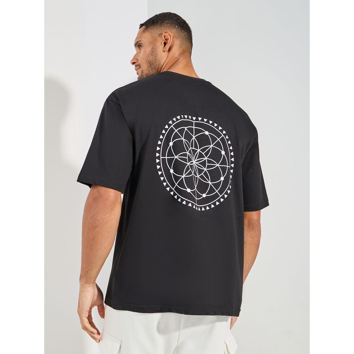 Styli Geometric Graphic Print Oversized T-Shirt-men-clothing-tshirtsandpolos-tshirts-image-5