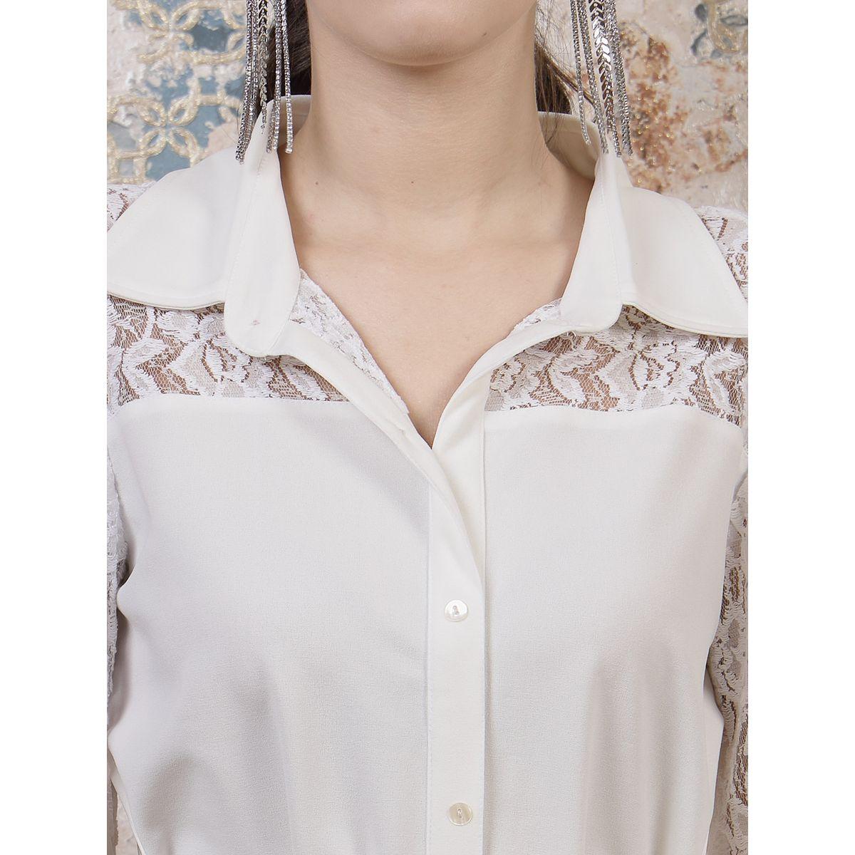 Athena X Styli  Lace Insert Shirt Style Top with Tie Waist-women-clothing-shirtsandblouses-shirts-image-5