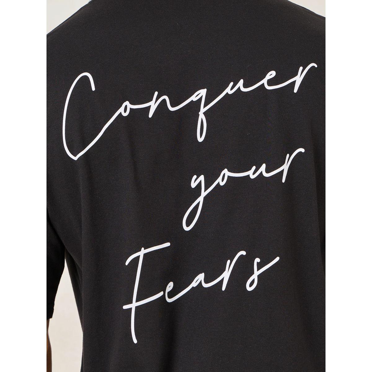 Styli Conquer Your Fear Slogan Print Oversized T-Shirt-men-clothing-tshirtsandpolos-tshirts-image-4