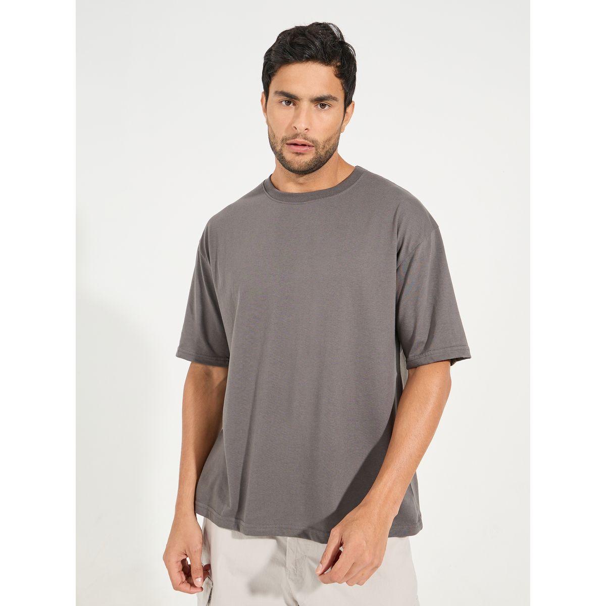 Styli Conquer Your Fear Slogan Print Oversized T-Shirt-men-clothing-tshirtsandpolos-tshirts-image-3