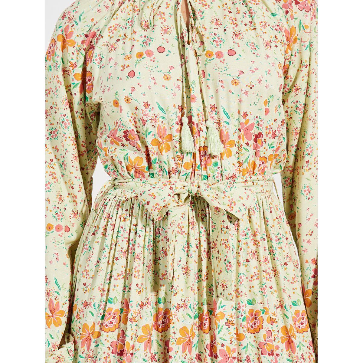 Styli Floral Print Midi Dress with Tie Belt-women-clothing-dresses-image-3