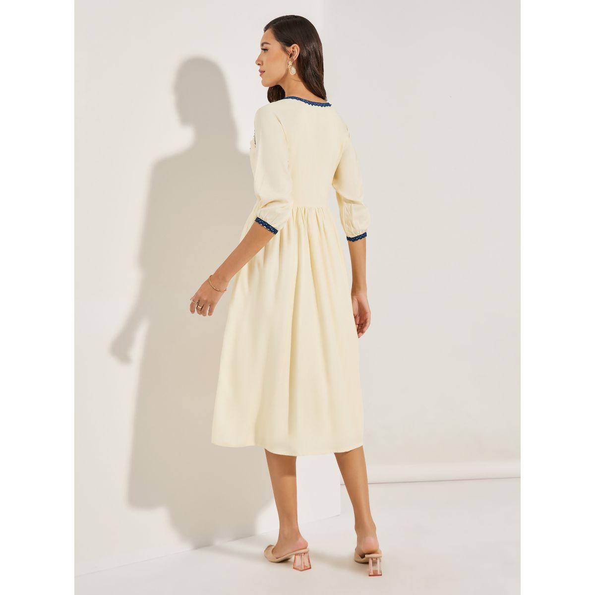 Styli Embroidered Panel Tie Tassel Midi Dress-women-clothing-dresses-image-4
