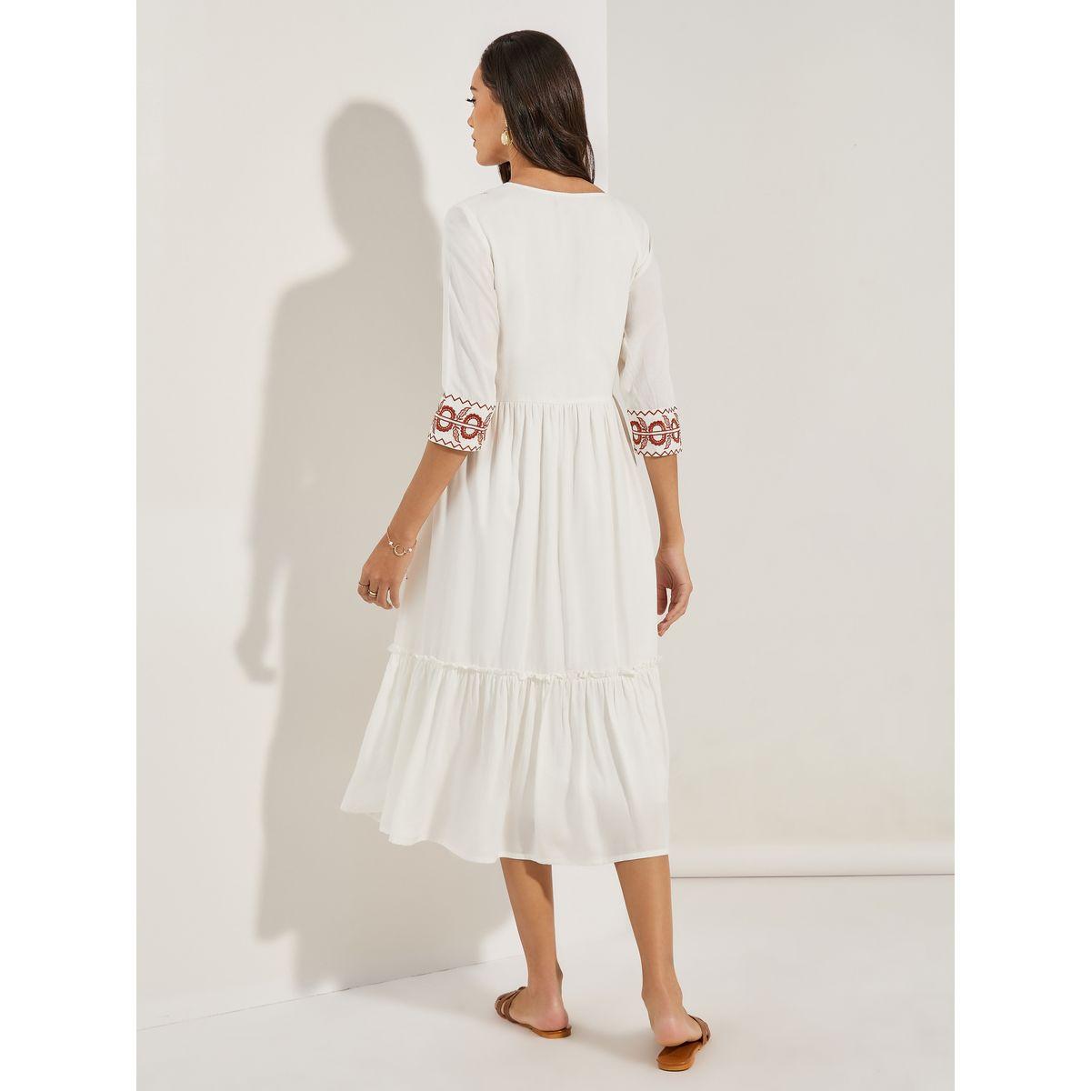 Styli Embroidered Panel Tie Tassel Midi Dress-women-clothing-dresses-image-4