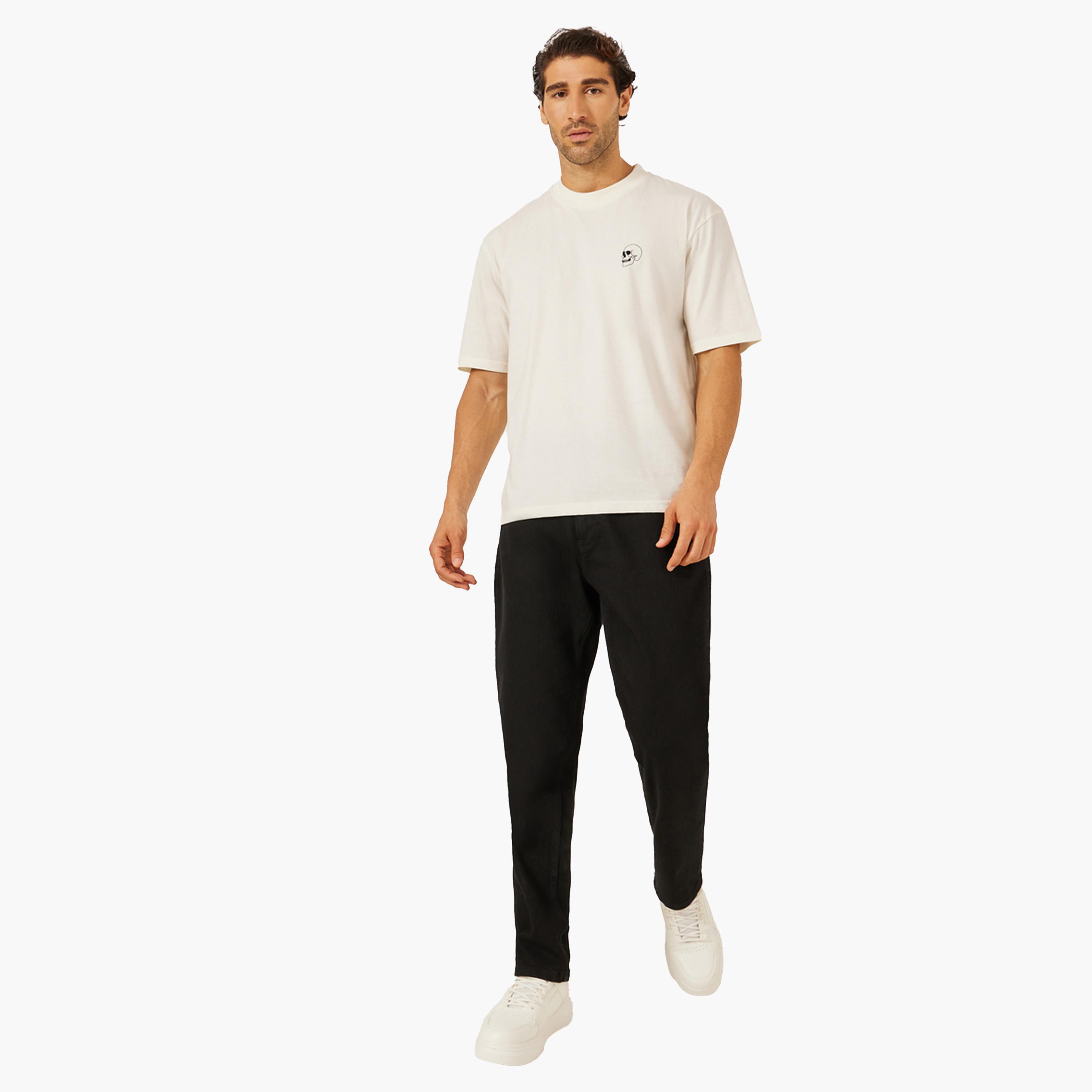 ستايلي-  تي شيرت كبير الحجم بطبعة جمجمة من الأمام والخلف-men-clothing-tshirtsandpolos-tshirts-image-2