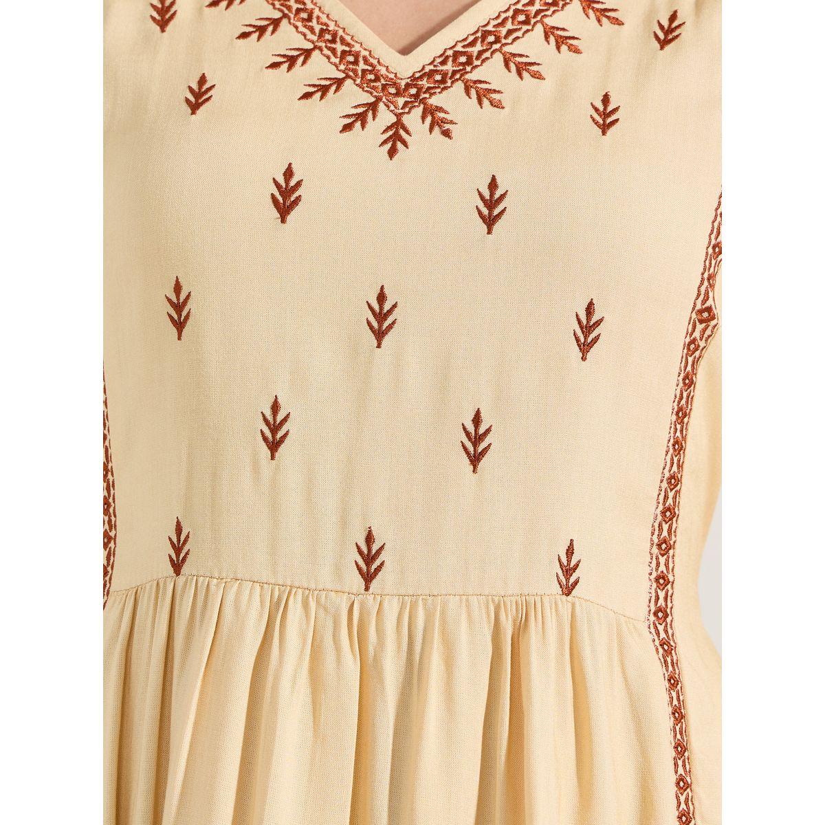 فستان ميدي بتفاصيل مُطرّزة وحافة واسعة-women-clothing-dresses-image-3