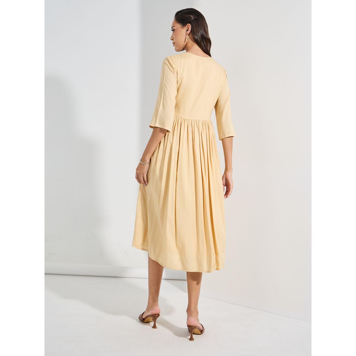 Styli Embroidered Panel V Neck A-Line Midi Dress-women-clothing-dresses-image-4