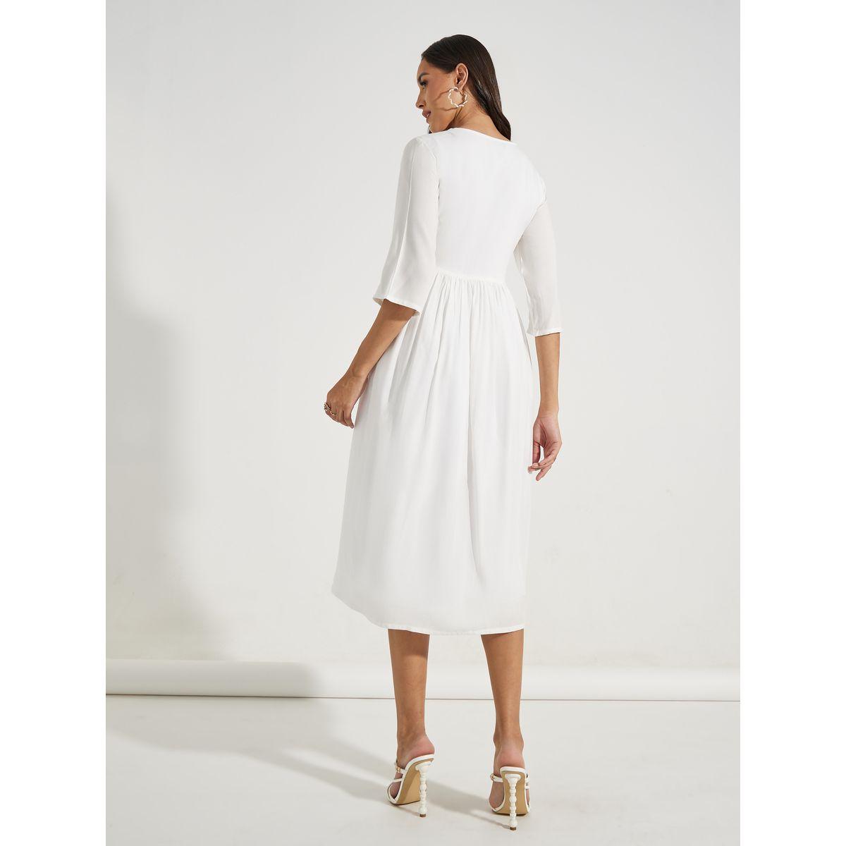 Styli Embroidered Panel V Neck A-Line Midi Dress-women-clothing-dresses-image-4