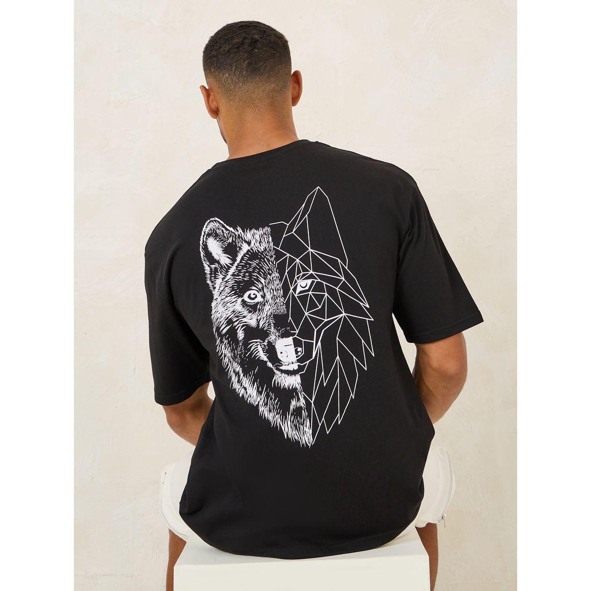 Styli Wolf Graphic Print Oversized T-Shirt-men-clothing-tshirtsandpolos-tshirts-image-1