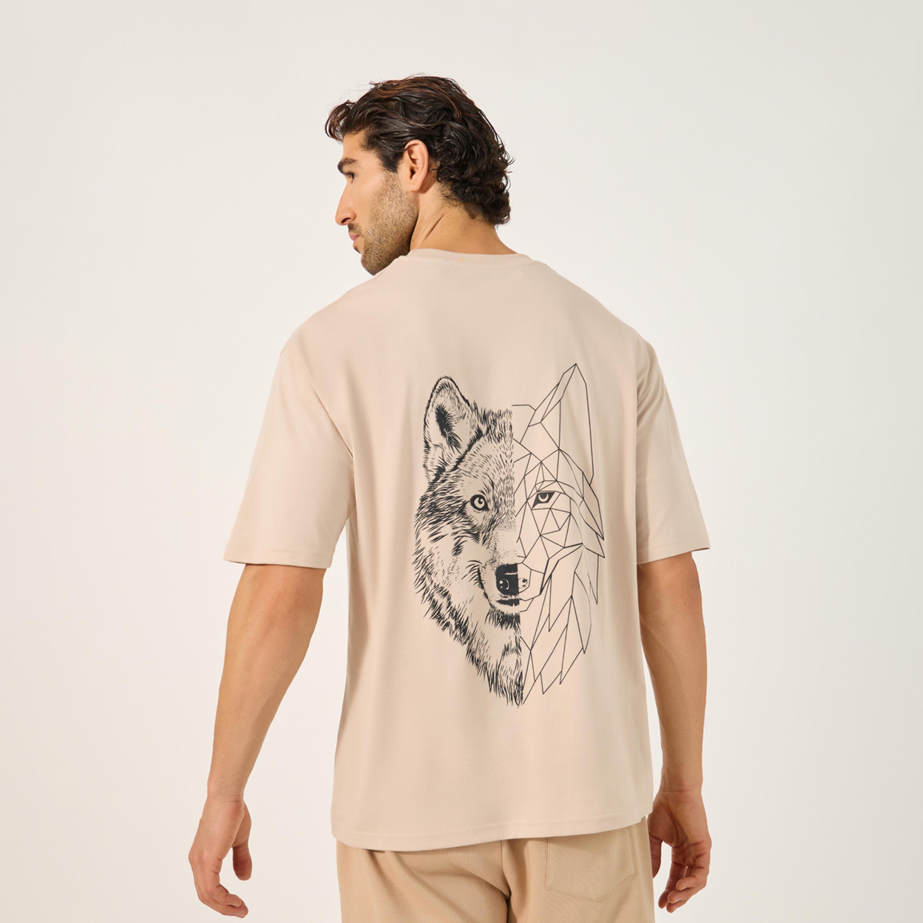 ستايلي - تي شيرت كبير الحجم برقبة دائرية وطبعة جرافيكية-men-clothing-tshirtsandpolos-tshirts-image-4