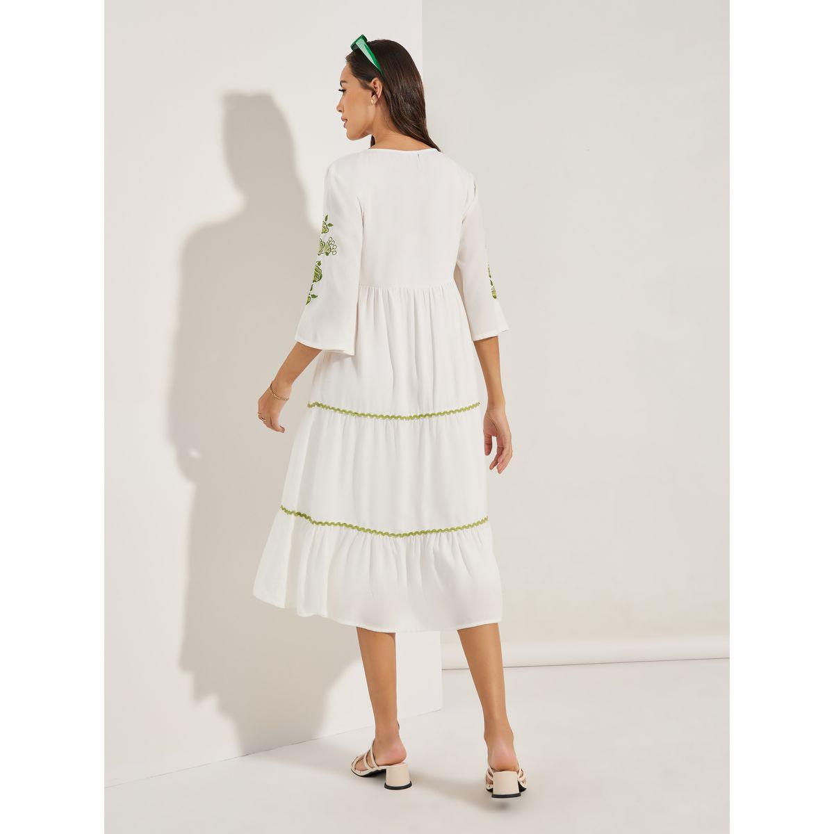 Styli Embroidered Panel Tie Tassel Midi Dress-women-clothing-dresses-image-4