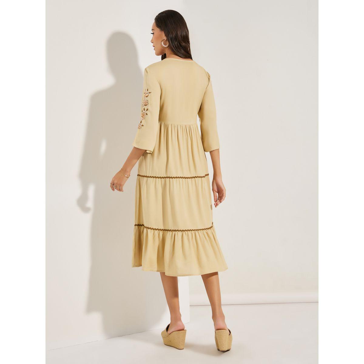 Styli Embroidered Panel Tie Tassel Midi Dress-women-clothing-dresses-image-5