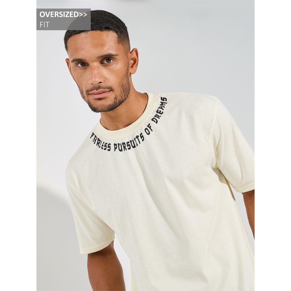 Styli Slogan Neck Print Oversized T-Shirt-men-clothing-tshirtsandpolos-tshirts-image-1