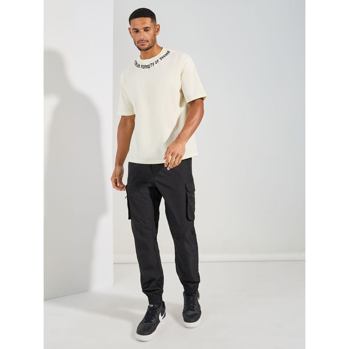 تيشيرت فضفاض مطبع بطبعة كتابة-men-clothing-tshirtsandpolos-tshirts-image-2